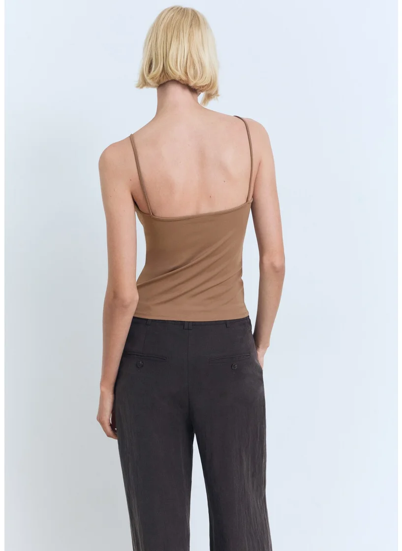 MANGO Spaghetti Strap Top
