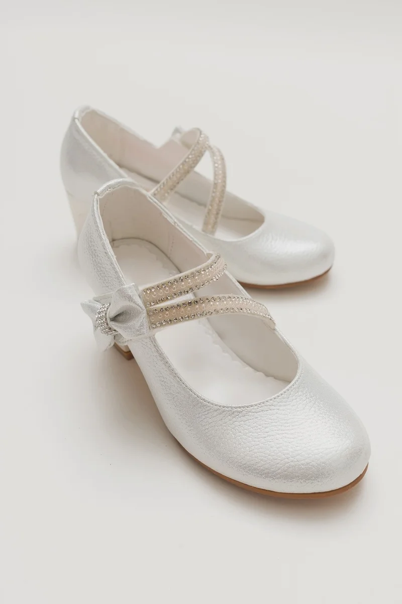 Mnpc Girls Pearl Heeled Stone Evening Shoes