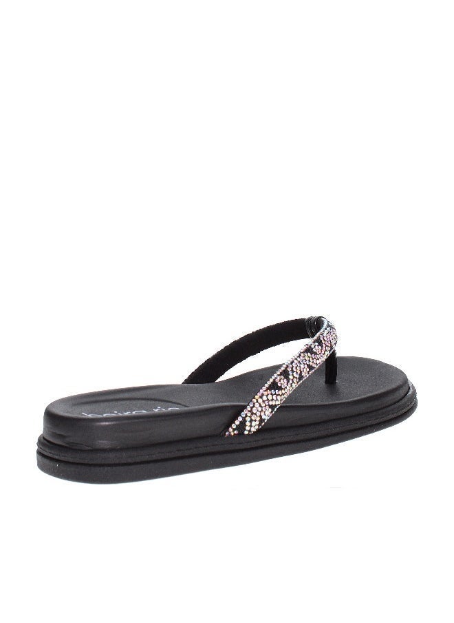 Beira Rio - Beira Rio Ladies Flat Sandals Black | Made In Brazil - Image 1