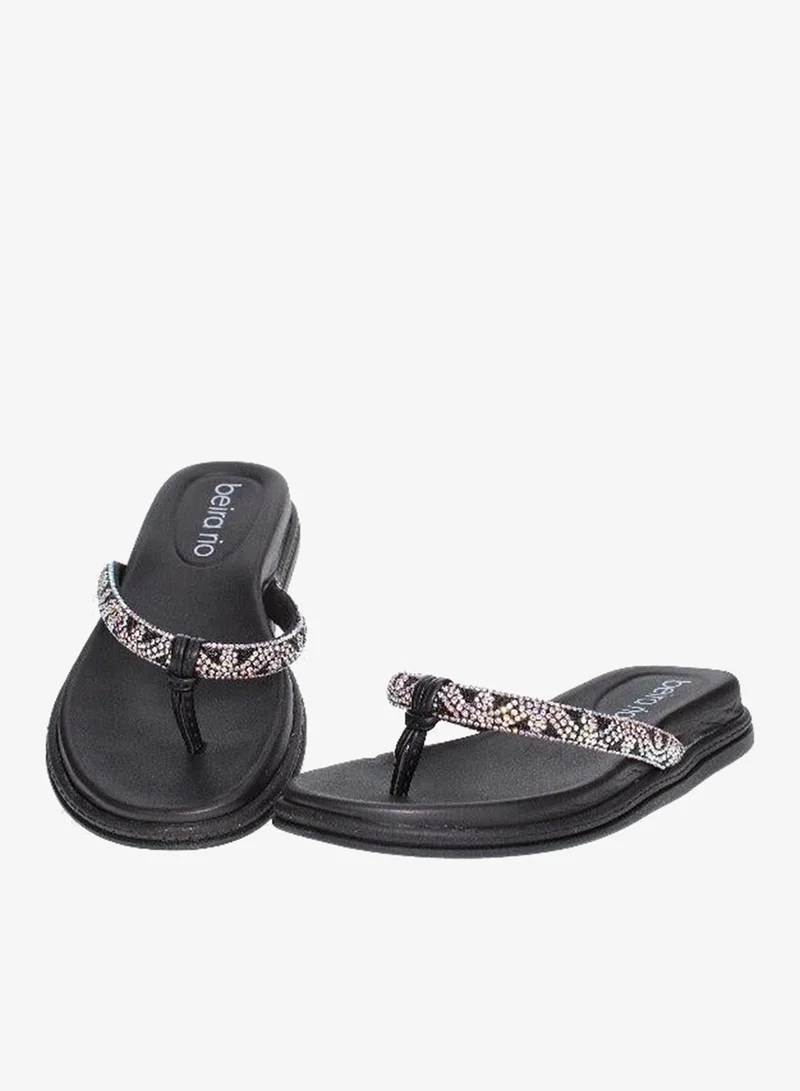 Beira Rio Black Flat Sandals for Women – Stylish Ladies Flat Sandals & Comfortable Flat Slippers for Women | Best Price UAE
