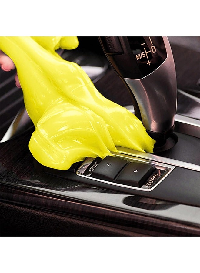 Generic Car Cleaning Gel, Keyboard Cleaner Universal Sticky Slime for Cleaning Car Interiors, for Car Vents, Pc, Laptops, Cameras, Window Slits Dust Cleaner Gel Car Accessories Yellow  - Image 1