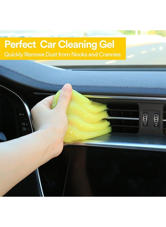 Generic Car Cleaning Gel, Keyboard Cleaner Universal Sticky Slime for Cleaning Car Interiors, for Car Vents, Pc, Laptops, Cameras, Window Slits Dust Cleaner Gel Car Accessories Yellow  - Image 2