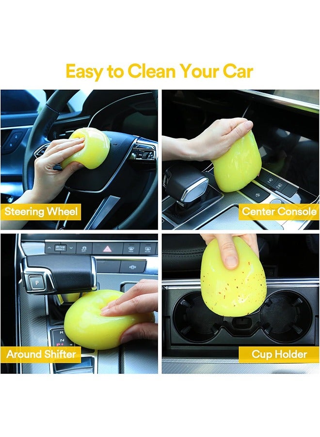Generic Car Cleaning Gel, Keyboard Cleaner Universal Sticky Slime for Cleaning Car Interiors, for Car Vents, Pc, Laptops, Cameras, Window Slits Dust Cleaner Gel Car Accessories Yellow  - Image 4