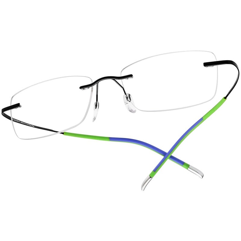 FONEX Titanium Glasses FrameRimless Frameless Optical Eyewear Eyeglasses for Men and Women F85634 85899 Black Green - Image 2