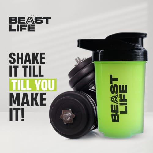 BEASTLIFE Plastic Shaker Bottle with Lid for Gym | Leak-Proof, BPA-Free Blender Bottle for Protein, BCAA & Pre Workout | All Drink Compatible | Easy to Carry - Image 3