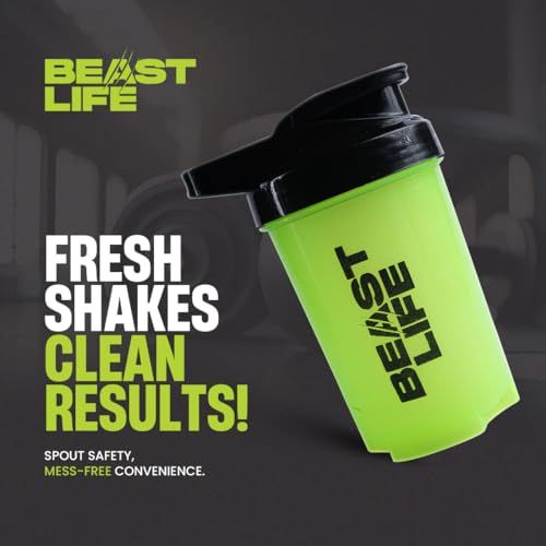 BEASTLIFE Plastic Shaker Bottle with Lid for Gym | Leak-Proof, BPA-Free Blender Bottle for Protein, BCAA & Pre Workout | All Drink Compatible | Easy to Carry - Image 2