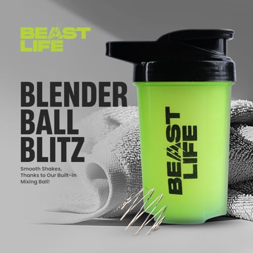 BEASTLIFE Plastic Shaker Bottle with Lid for Gym | Leak-Proof, BPA-Free Blender Bottle for Protein, BCAA & Pre Workout | All Drink Compatible | Easy to Carry - Image 4