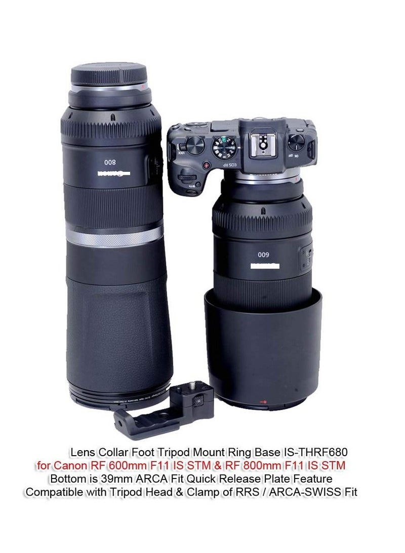 KASTWAVE Tripod Mount Ring Base, Lens  Support Stand Compatible with Canon RF 600mm F11 IS STM and Canon RF 800mm F11 IS STM, Lens Holder for replacement foot bracket with quick release plate IS-THRF680  - Image 4