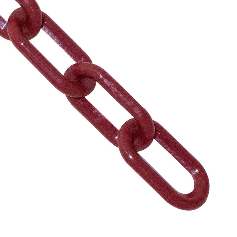 Mr. Chain Plastic Barrier Chain, Crimson, 1.5-Inch Link Diameter, 100-Foot Length (30058-100)