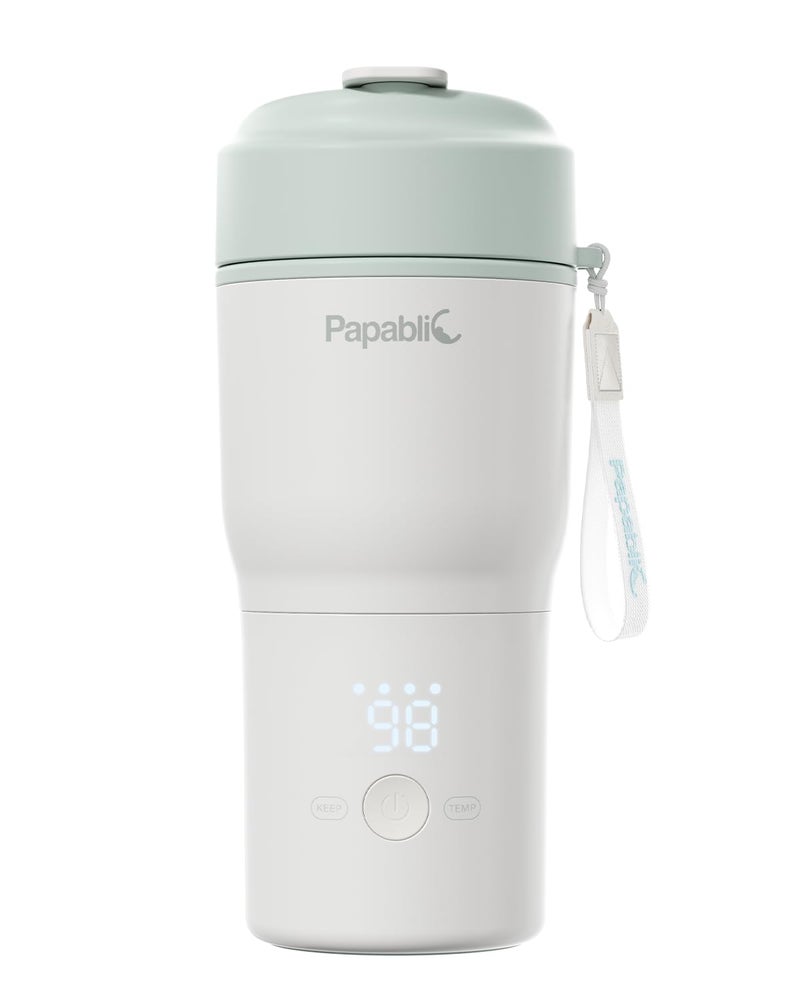 Papablic Portable Bottle Warmer for Home & Travel â€” 85W Fast Heating Baby Bottle Warmer on The Go, 4 Temp Settings, 3-Inch Wide Mouth, Fits Car Cup Holder - Image 1