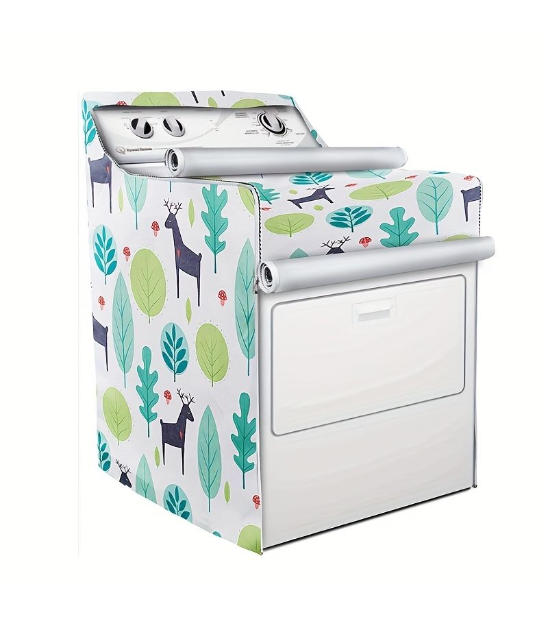 Forest Paradise Washer Cover Durable Black White Two Tone Zipper Oxford Fabric Weatherproof 29 - Image 2