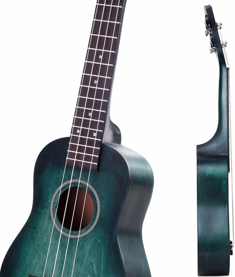 Winzz Kids Adults Ukulele Soprano Beginner Kit, 21 Inches Ukulele Set Blue-green with 8 Accessories, Unique Color Design - Image 4