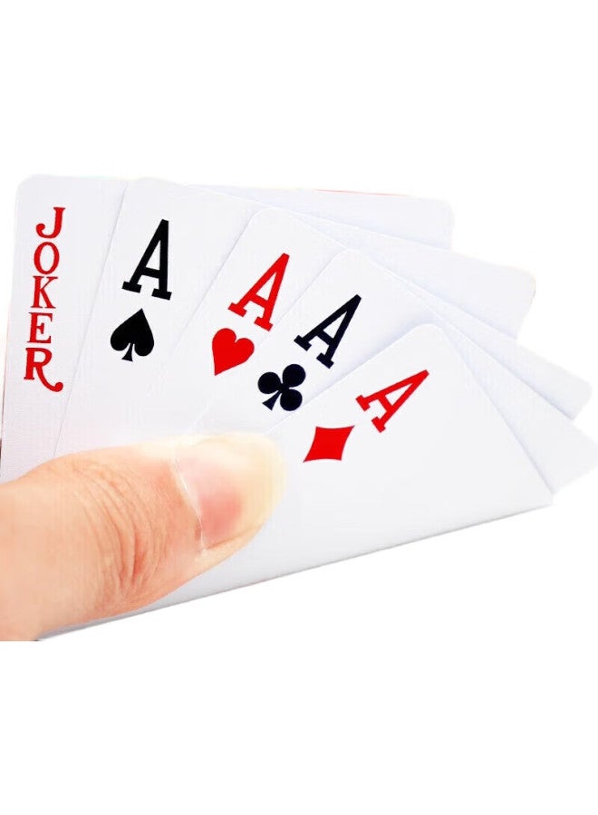 Wonderful Notes Miaoji Texas Hold'Em Playing Cards, Plastic Cards, Waterproof Frosted Pvc Large Print Cards [4 Decks Of Red And Blue] Mj-8053 - Image 3