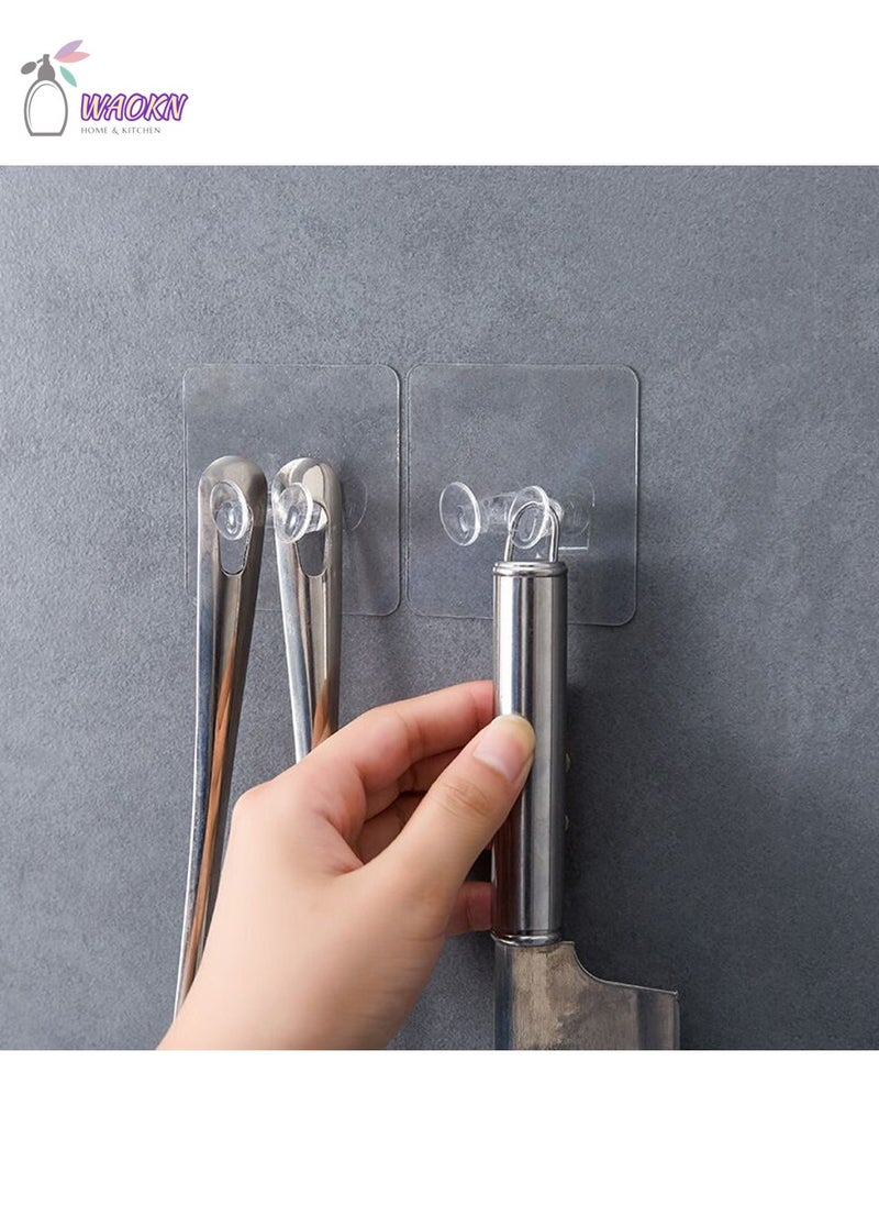 20 Pieces Of Perforation-Free Wall Hook, Transparent Traceless Hook, Power Cord Socket Storage And Arrangement Hanger