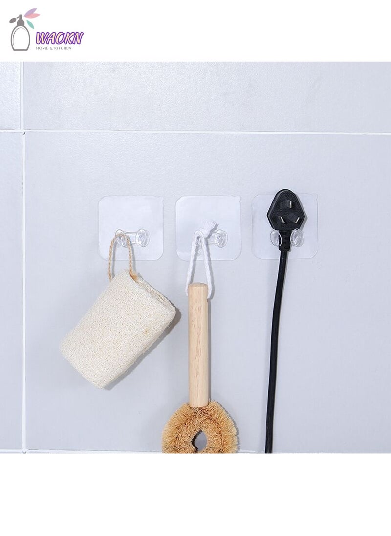 WAOKN 20 Pieces Of Perforation-Free Wall Hook, Transparent Traceless Hook, Power Cord Socket Storage And Arrangement Hanger  - Image 4