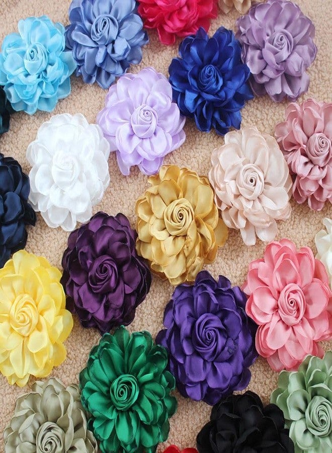 MarveBard Extra Large Satin Fabric Flower Brooch for Women Elegant Rose Camellia Floral Brooch Pin Handmade Big Satin Fabric Flower Statement Brooch Pin Vintage Clothing Hat Bag Accessories Christmas Wedding Bridal Birthday Jewelry (Yellow) - Image 5