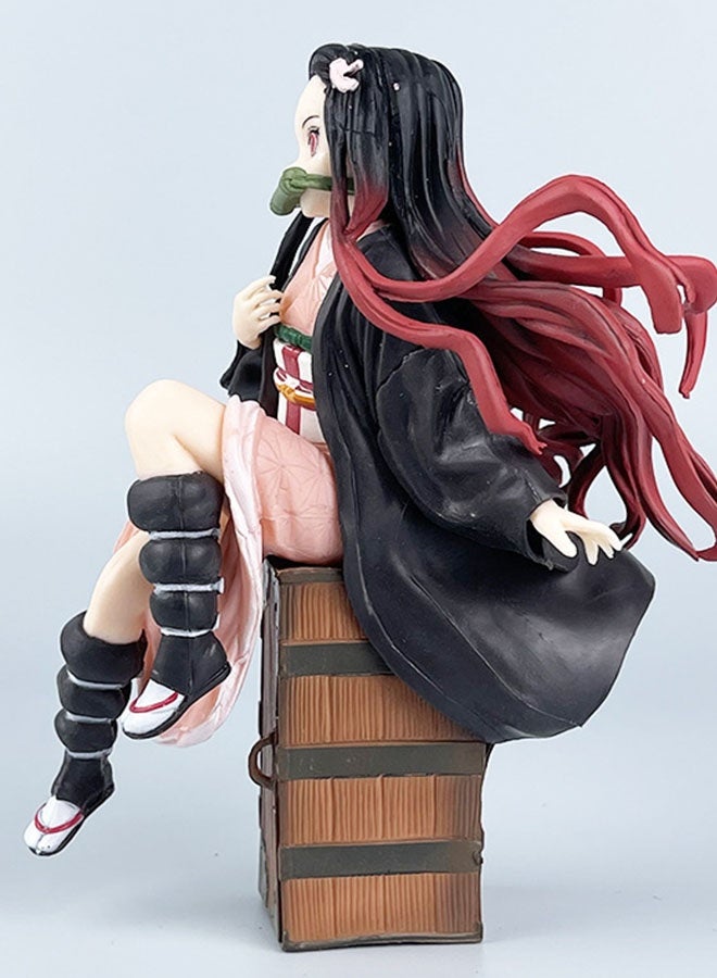 Halamodo Nezuko Kamado Sitting on the Box Handmade Model, Desk Decoration Toy 15 cm - Image 5