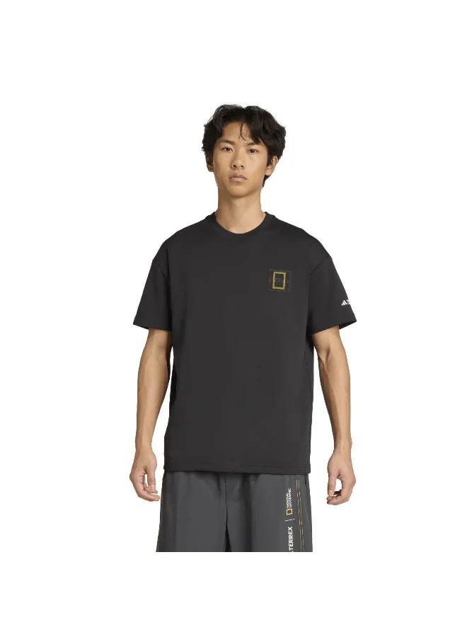 adidas U Natgeo Gf Tee Black Hiking T-Shirts For Unisex XS