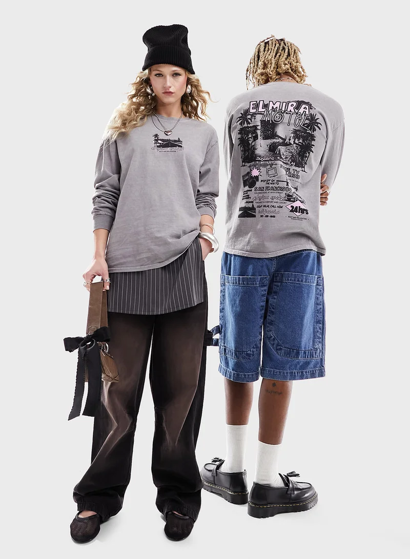 ريكلايمد فينتدج Unisex Printed Oversized Crew Neck T-Shirt
