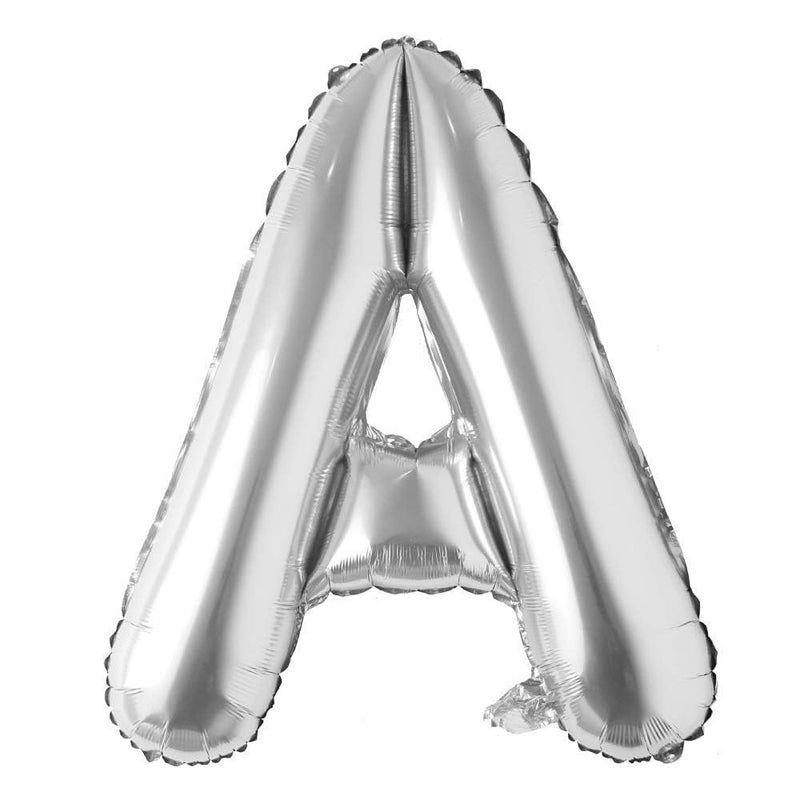 MANGO Italo A Alphabet Letter Foil Balloon 16Inch Size Silver - Image 2