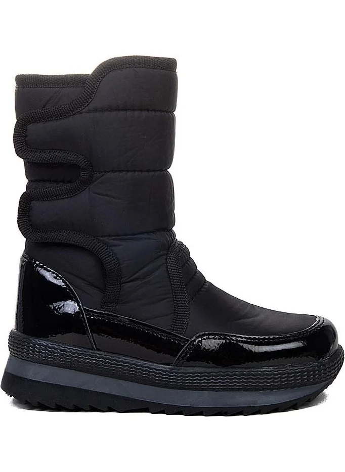 توين جو 815 Black Patent Leather Girls Snow Boots