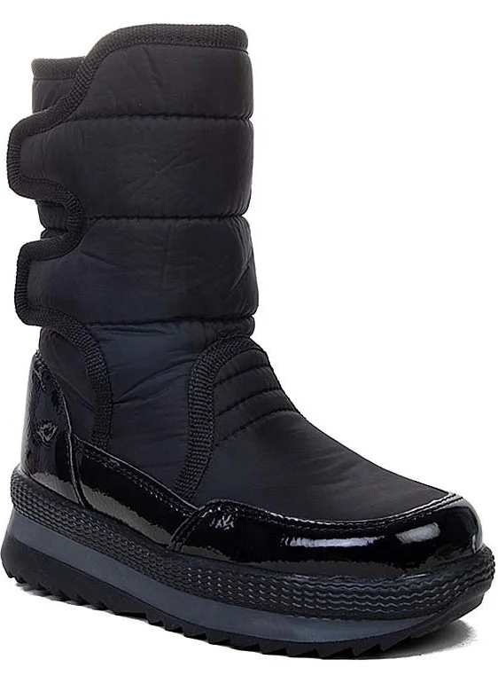 توين جو 815 Black Patent Leather Girls Snow Boots