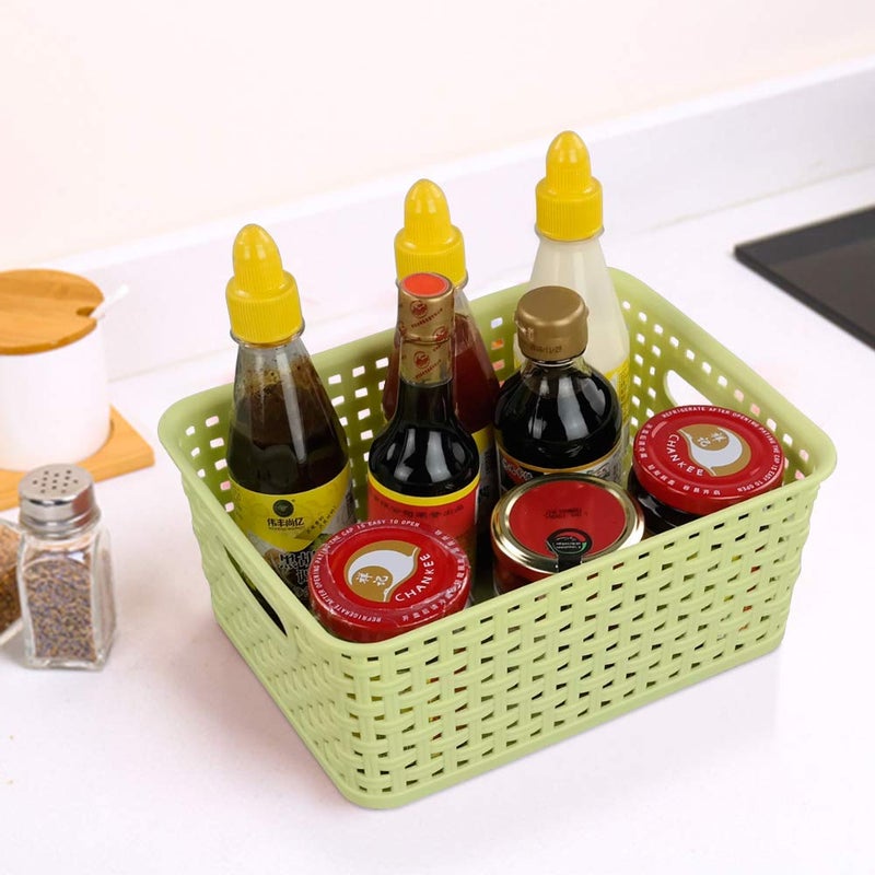 Kekow Plastic Storage Baskets for Bathroom, Beauty and closets Organization, 6-Pack - Image 5