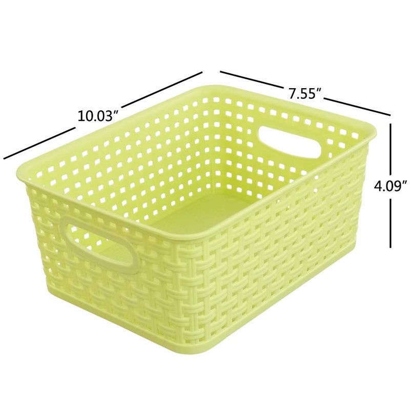 Kekow Plastic Storage Baskets for Bathroom, Beauty and closets Organization, 6-Pack - Image 2