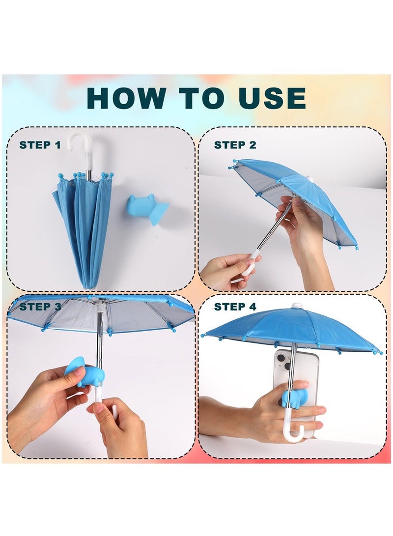 Y&D Phone Umbrella for Sun Suction Cup Stand, 2Pcs Multifunctional Adjustable Cute Shade with Cup, Mini Cell Sunshade, Glare Blocking (Pink, Blue) - Image 5