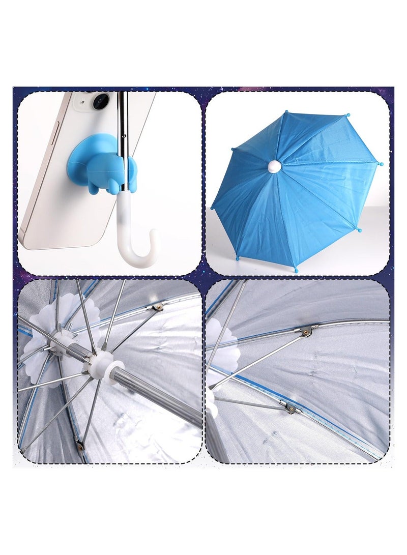 Y&D Phone Umbrella for Sun Suction Cup Stand, 2Pcs Multifunctional Adjustable Cute Shade with Cup, Mini Cell Sunshade, Glare Blocking (Pink, Blue) - Image 4