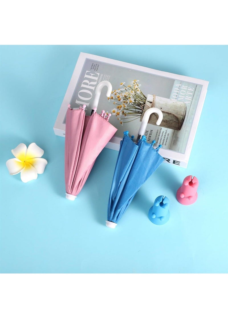 Y&D Phone Umbrella for Sun Suction Cup Stand, 2Pcs Multifunctional Adjustable Cute Shade with Cup, Mini Cell Sunshade, Glare Blocking (Pink, Blue) - Image 2