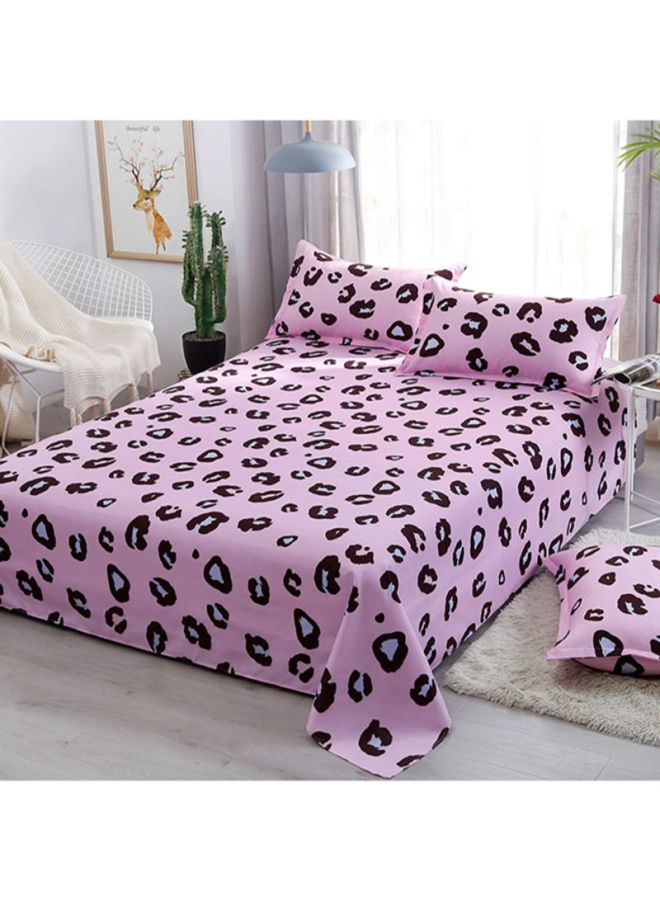 NIBEMINENT 4-Piece Bedding Set fabric Pink/Black Pillow Case 48x74 cm, Bed Sheet 230x230 Quilt Cover 200x230cm  - Image 2