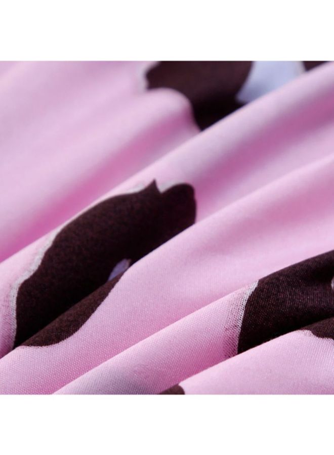 NIBEMINENT 4-Piece Bedding Set fabric Pink/Black Pillow Case 48x74 cm, Bed Sheet 230x230 Quilt Cover 200x230cm  - Image 4