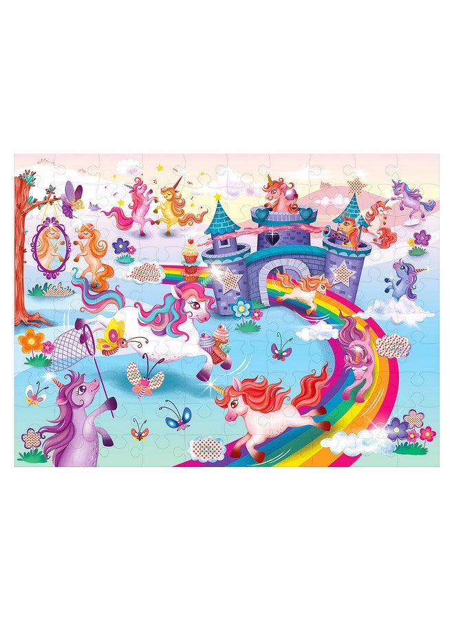 Chalk and Chuckles I Love Unicorns 100 Piece Jigsaw Puzzle, Secret Message Puzzle for Kids Age 5+, Birthday Gifts for Girls and Boys 6, 7 8, 9 Years Old - Image 1