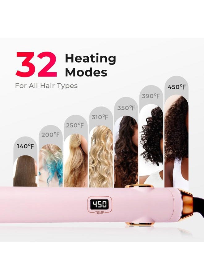 TYMO Flat Iron Hair Straightener and Curler 2 in 1 with 10s Fast Heating, 1 Inch Professional Titanium Straightening Curling Iron with 32 Adjustable Temp and Automatic Shut Off  - Image 3