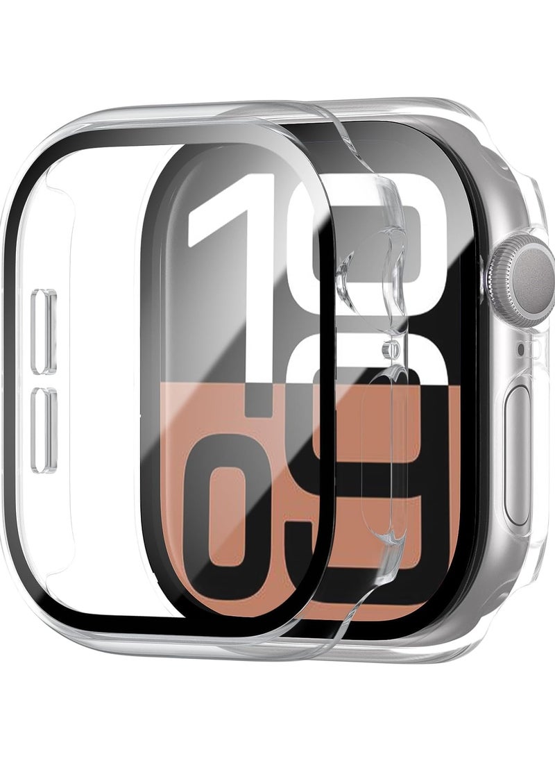 Generic Compatible for Apple Watch Series 10 (2024) 46mm, Tempered Glass Case Hard PC Screen Protector Protection Ultra-Thin Lightweight Scratch-Resistant Cover- Clear  - Image 1