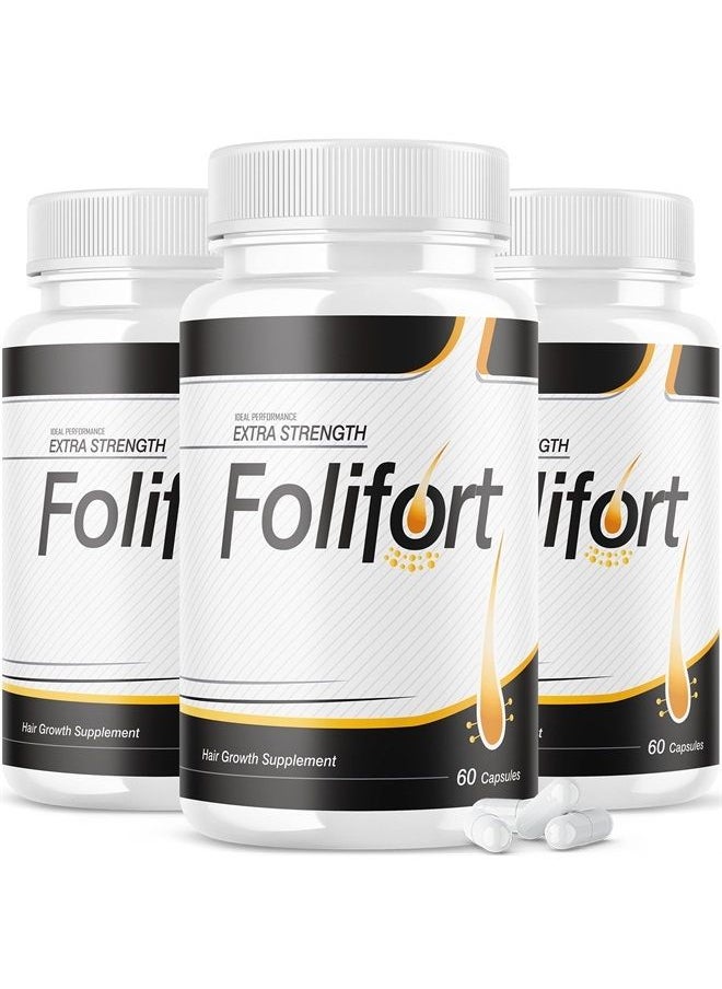 IDEAL PERFORMANCE - (3 Pack) Folifort Hair Growth Pills Felfort Extra Strength Vitamins Reviews Suppliment (180 Capsules) - Image 1