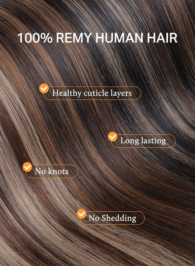 DOORES Tape in Weft Hair Extensions Human Hair, Dark Brown 18 Inch 50g, Wide PU Long Seamless Weft Tape in Remy Extensions Quick Wear - Image 5