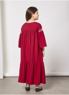 HANA & SARA Kids Embroidered Tassel Detail Jalabiya  - Image 2