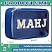 SilTriangle Empty Mahjong Tile Bag American PVC Clear Mahjong Case Size 166 Waterproof Zippered Storage Tile Holder Rack Bag for Game Lover Gift Travel Case Only Navy BlueMahj - Image 4
