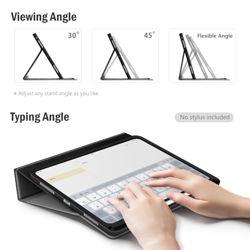 Antbox for iPad Pro 13 Inch Case M5 2025/M4 2024, Built-in Pencil Holder, Supports Pencil Pro/(USB-C), Auto Sleep/Wake, PU Leather (Black) - Image 3