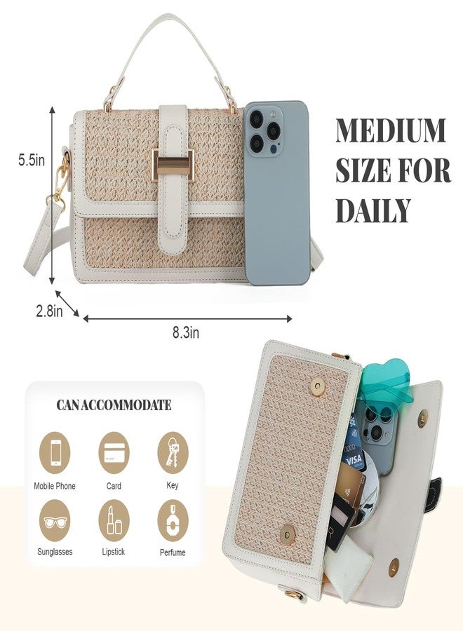 Oweisong Straw Crossbody Bags for Women Trendy Vacation Beach Purse and Handbags Summer Woven Shoulder Bag Clutch Satchel - Image 3