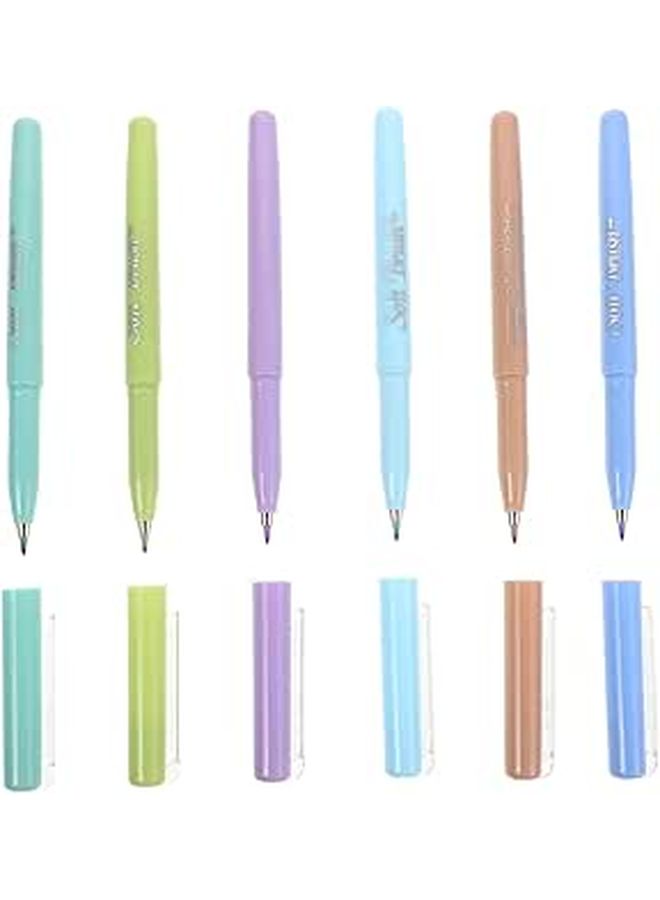 6-Pack Watercolor Brush Pens with Flexible Tips for Calligraphy Painting and Scrapbooking - Image 1