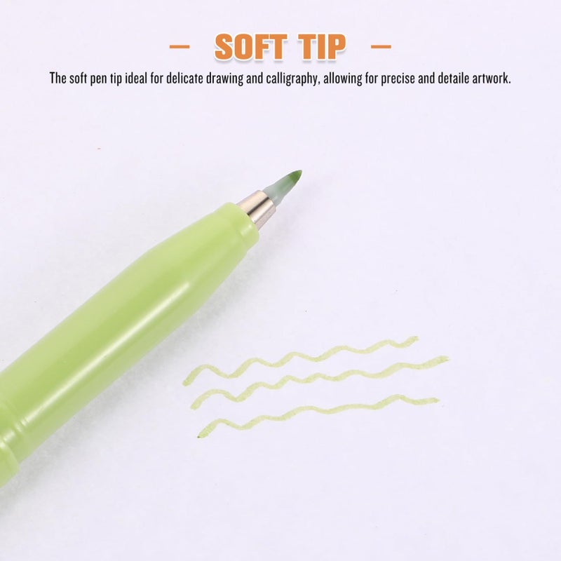 6-Pack Watercolor Brush Pens with Flexible Tips for Calligraphy Painting and Scrapbooking - Image 4