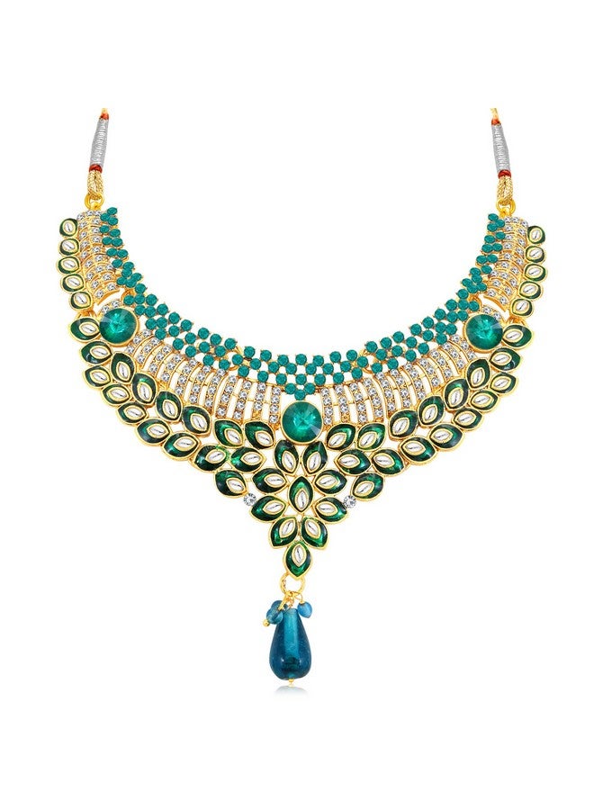 Sukkhi Delightful Gold Plated AD Collar Necklace Set For Women - Image 2