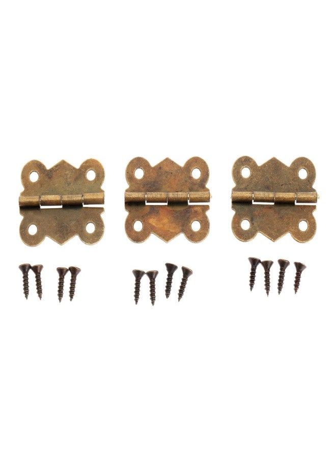dophee 12Pcs Antique Brass Butterfly Hinges for Small Jewelry Box Treasure Chest Wooden Case Bird House DIY Crafts Gift Box, 20mmx17mm/0.79"x0.67" - Image 4