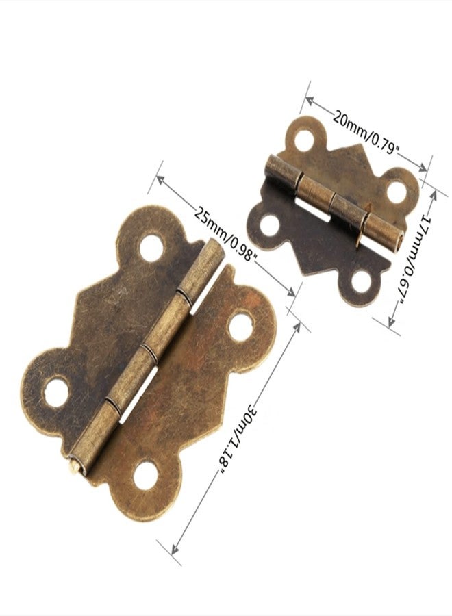 dophee 12Pcs Antique Brass Butterfly Hinges for Small Jewelry Box Treasure Chest Wooden Case Bird House DIY Crafts Gift Box, 20mmx17mm/0.79"x0.67" - Image 2