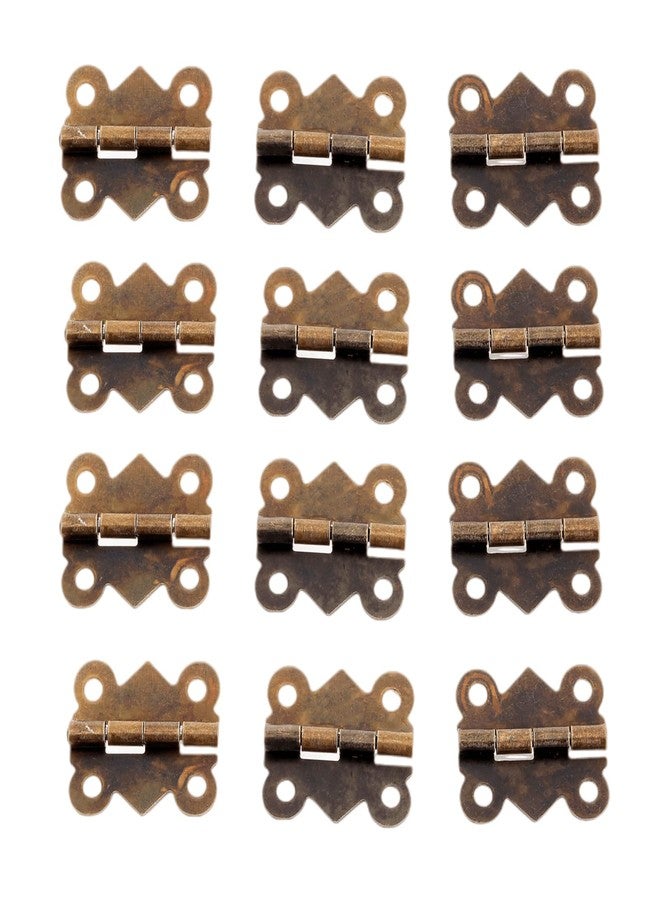 dophee 12Pcs Antique Brass Butterfly Hinges for Small Jewelry Box Treasure Chest Wooden Case Bird House DIY Crafts Gift Box, 20mmx17mm/0.79"x0.67" - Image 1