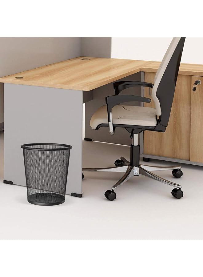 erorex Metal Circular Bin Wastebasket Mesh Waste Rubbish Paper Trash Can Garbage Bucket For Bedroom Bathroom Home Offices Random Color - Image 3