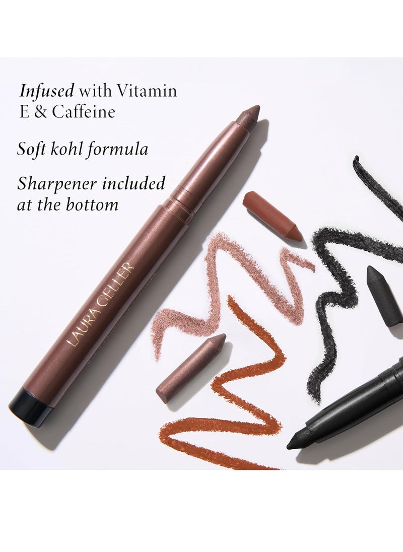 LAURA GELLER NEW YORK LAURA GELLER NEW YORK Kajal Longwear Kohl Eyeliner Pencil with Caffeine, Smooth & Blendable Makeup, Deep Black  - Image 2